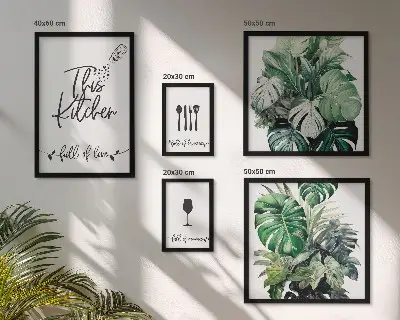 Wanddecoratie met positieve slogans voor keukenplanten