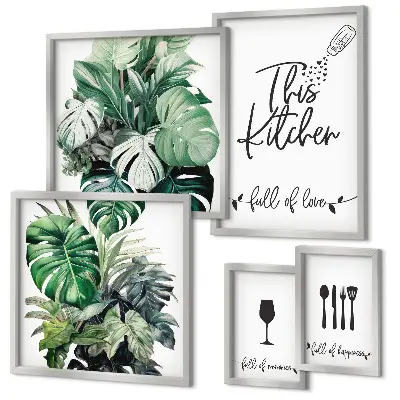 Wanddecoratie met positieve slogans voor keukenplanten