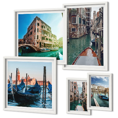 Gallery wall De charme van de gondels op de kanalen van Venetië