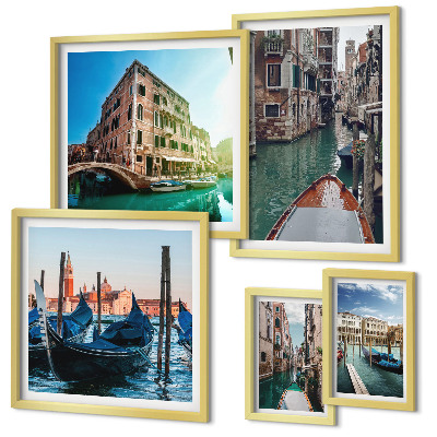 Gallery wall De charme van de gondels op de kanalen van Venetië