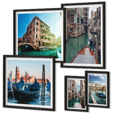 Gallery wall De charme van de gondels op de kanalen van Venetië
