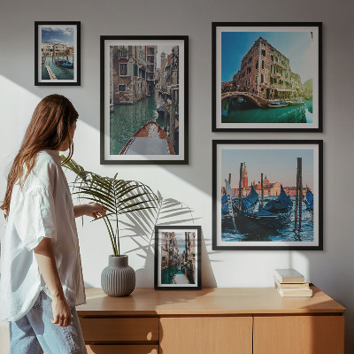 Gallery wall De charme van de gondels op de kanalen van Venetië