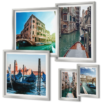 Gallery wall De charme van de gondels op de kanalen van Venetië