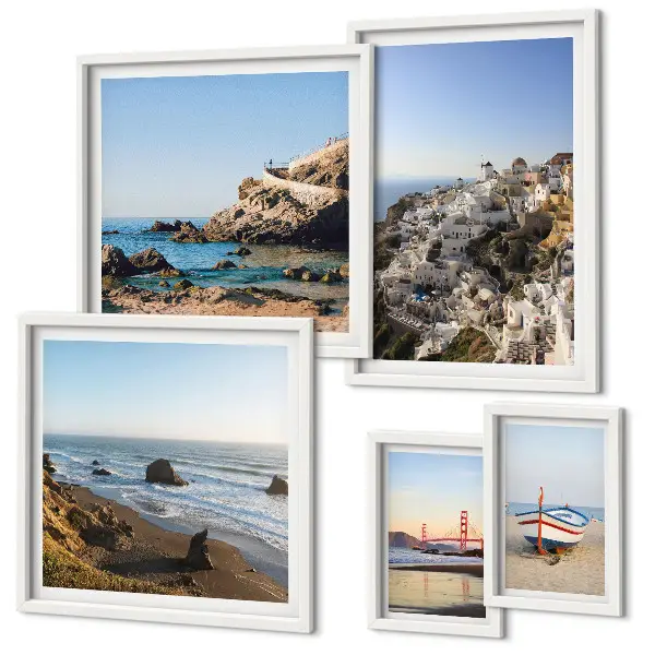 Wanddecoratie compositie De stranden van de stad en de charmante uitzichten