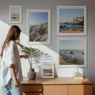 Wanddecoratie compositie De stranden van de stad en de charmante uitzichten