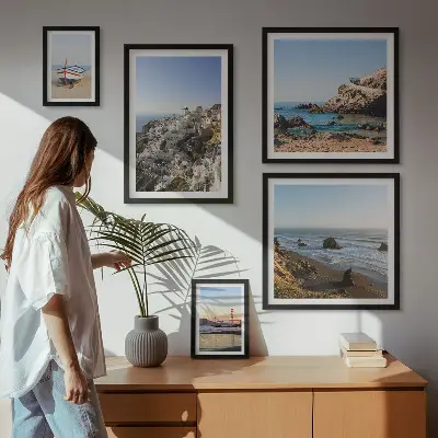 Wanddecoratie compositie De stranden van de stad en de charmante uitzichten