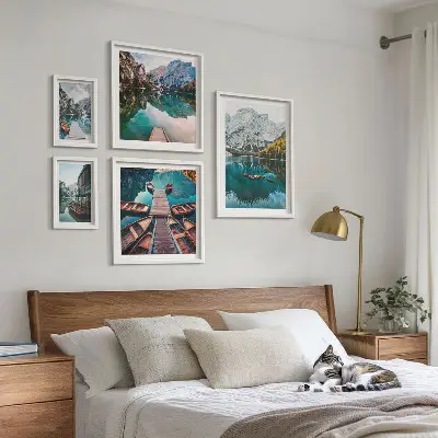 Houten boten muurdecoratie galerijwand