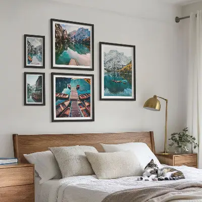 Houten boten muurdecoratie galerijwand