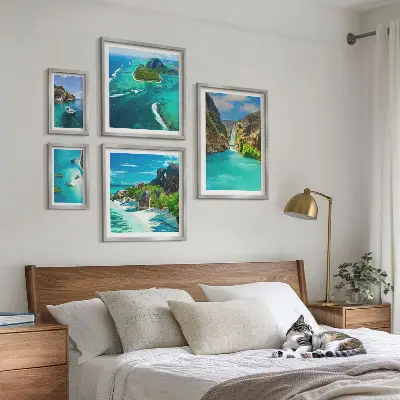 Wanddecoratie compositie Tropische watervallen en stranden
