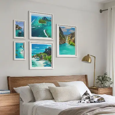 Wanddecoratie compositie Tropische watervallen en stranden