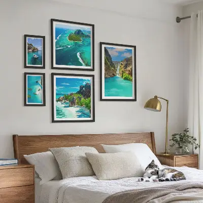 Wanddecoratie compositie Tropische watervallen en stranden