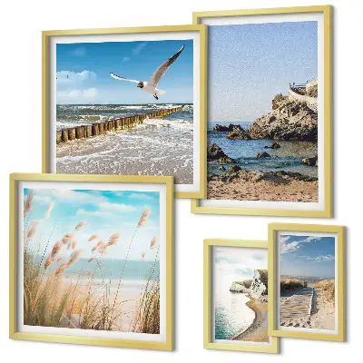Gallery wall met strandlandschappen aan zee