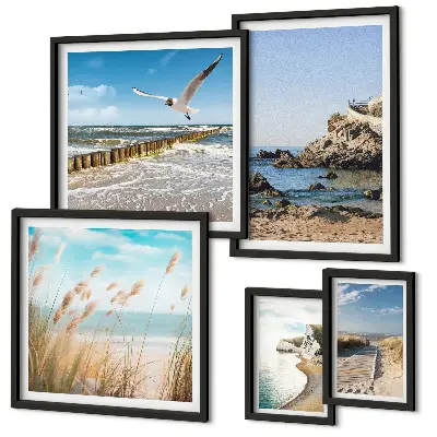 Gallery wall met strandlandschappen aan zee