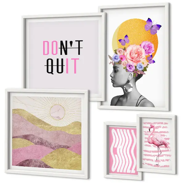 Gallery wall met bloemeninspiratie in boho-stijl