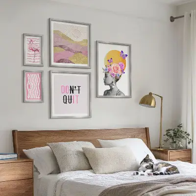 Gallery wall met bloemeninspiratie in boho-stijl