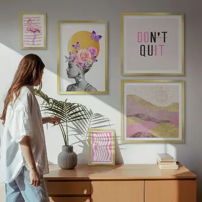 Gallery wall met bloemeninspiratie in boho-stijl