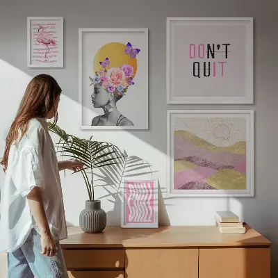 Gallery wall met bloemeninspiratie in boho-stijl