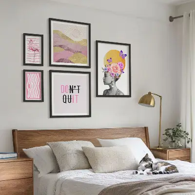 Gallery wall met bloemeninspiratie in boho-stijl