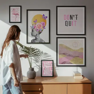 Gallery wall met bloemeninspiratie in boho-stijl