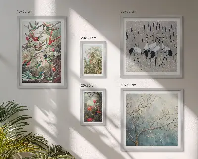 Moderne schilderijen set met vintage tropische vogels