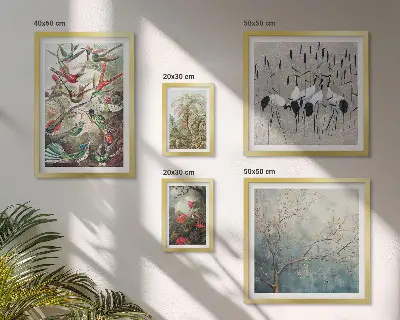 Moderne schilderijen set met vintage tropische vogels