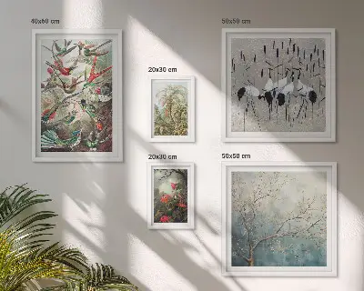 Moderne schilderijen set met vintage tropische vogels