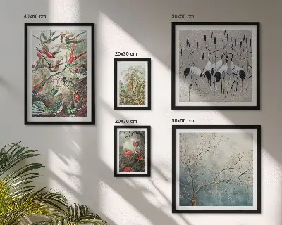Moderne schilderijen set met vintage tropische vogels
