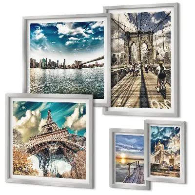 Gallery wall Stadsbruggen en -constructies set met stadsbruggen en constructies