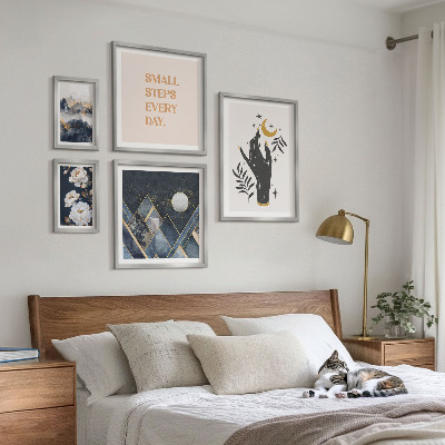 Moderne schilderijen set Boho-stijl met natuur en boodschappen