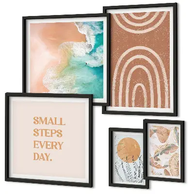 Moderne schilderijenset met stijlvolle plantendecoraties