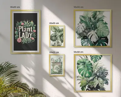 Gallerijmuur met groene accenten in boho-stijl