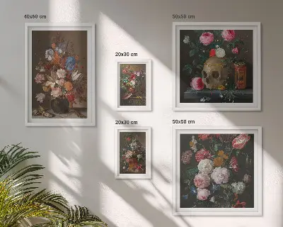 Gallery wall Klassieke bloemstukken