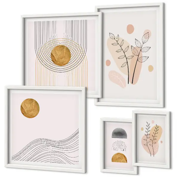 Wanddecoratie van planten stijlvolle minimalistische compositie