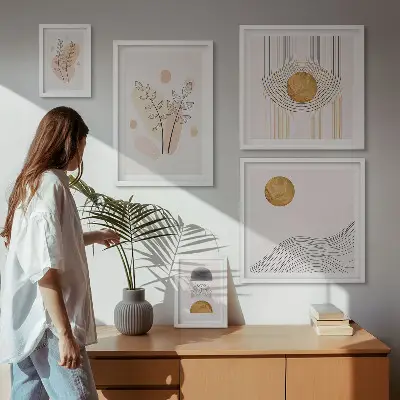 Wanddecoratie van planten stijlvolle minimalistische compositie