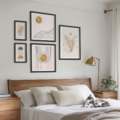 Wanddecoratie compositie Stijlvolle minimalistische planten