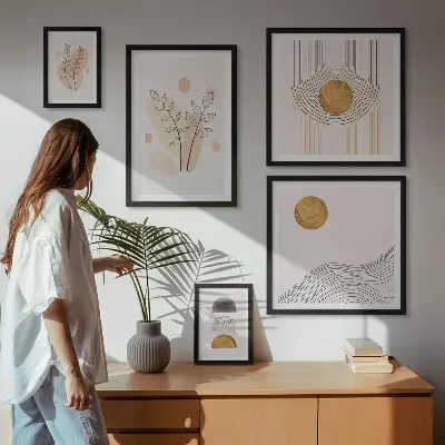 Wanddecoratie van planten stijlvolle minimalistische compositie