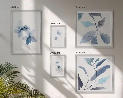 Moderne schilderijen set met stijlvolle aquarelbloemen