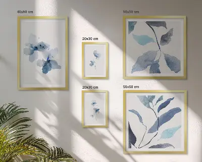 Moderne schilderijen set met stijlvolle aquarelbloemen