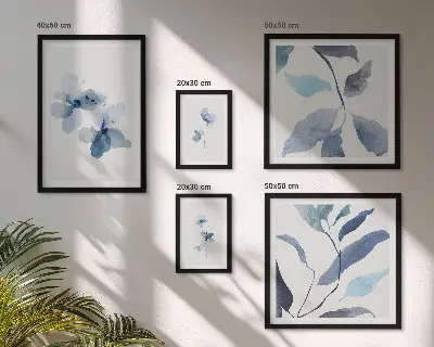 Moderne schilderijen set met stijlvolle aquarelbloemen