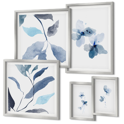 Moderne schilderijen set Stijlvolle aquarelbloemen