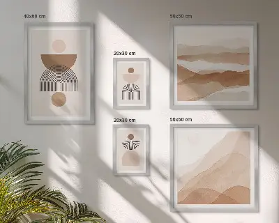Gallery wall met abstracte aardcomposities