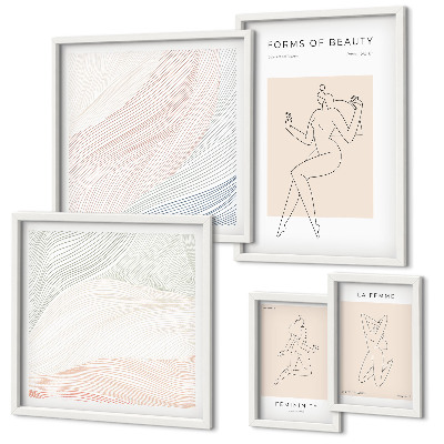 Wanddecoratie compositie Vormen van schoonheid, silhouetlijnen