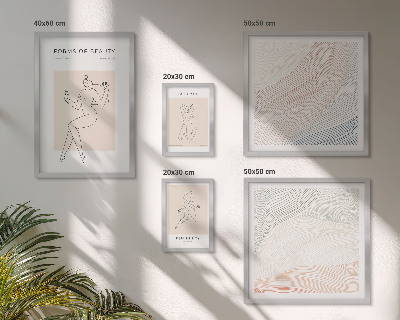 Wanddecoratie compositie Vormen van schoonheid, silhouetlijnen
