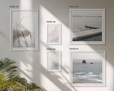 Schilderijenset zeegezichten minimalistische stijl
