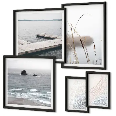 Schilderijenset zeegezichten minimalistische stijl