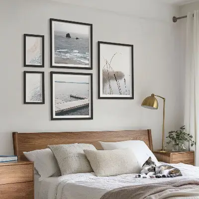 Schilderijenset zeegezichten minimalistische stijl