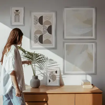Gallery wall abstracte geometrische vormen