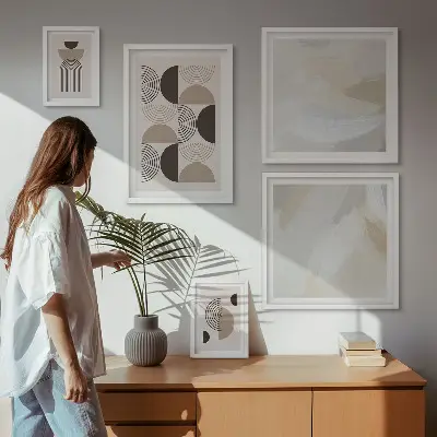 Gallery wall abstracte geometrische vormen