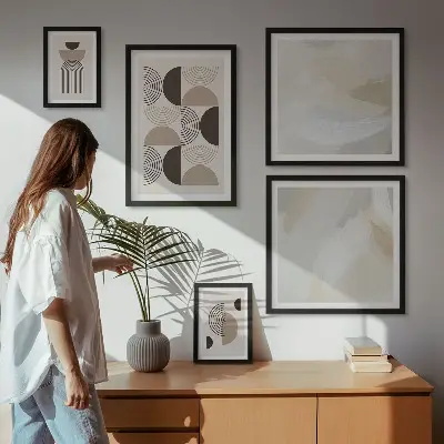 Gallery wall abstracte geometrische vormen