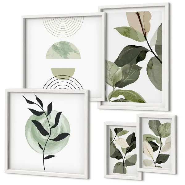 Wanddecoratie met plantmotieven scandinavische compositie